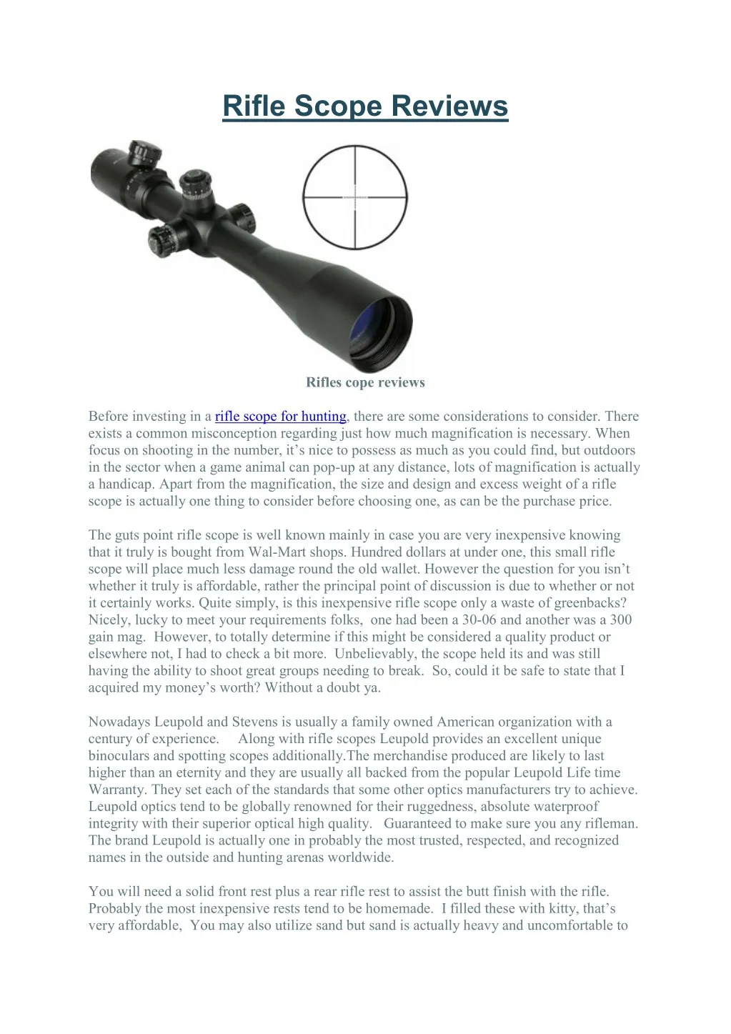 rifle scope reviews