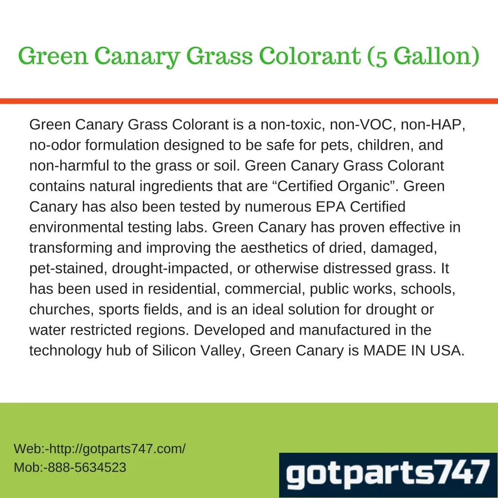 green canary grass colorant 5 gallon