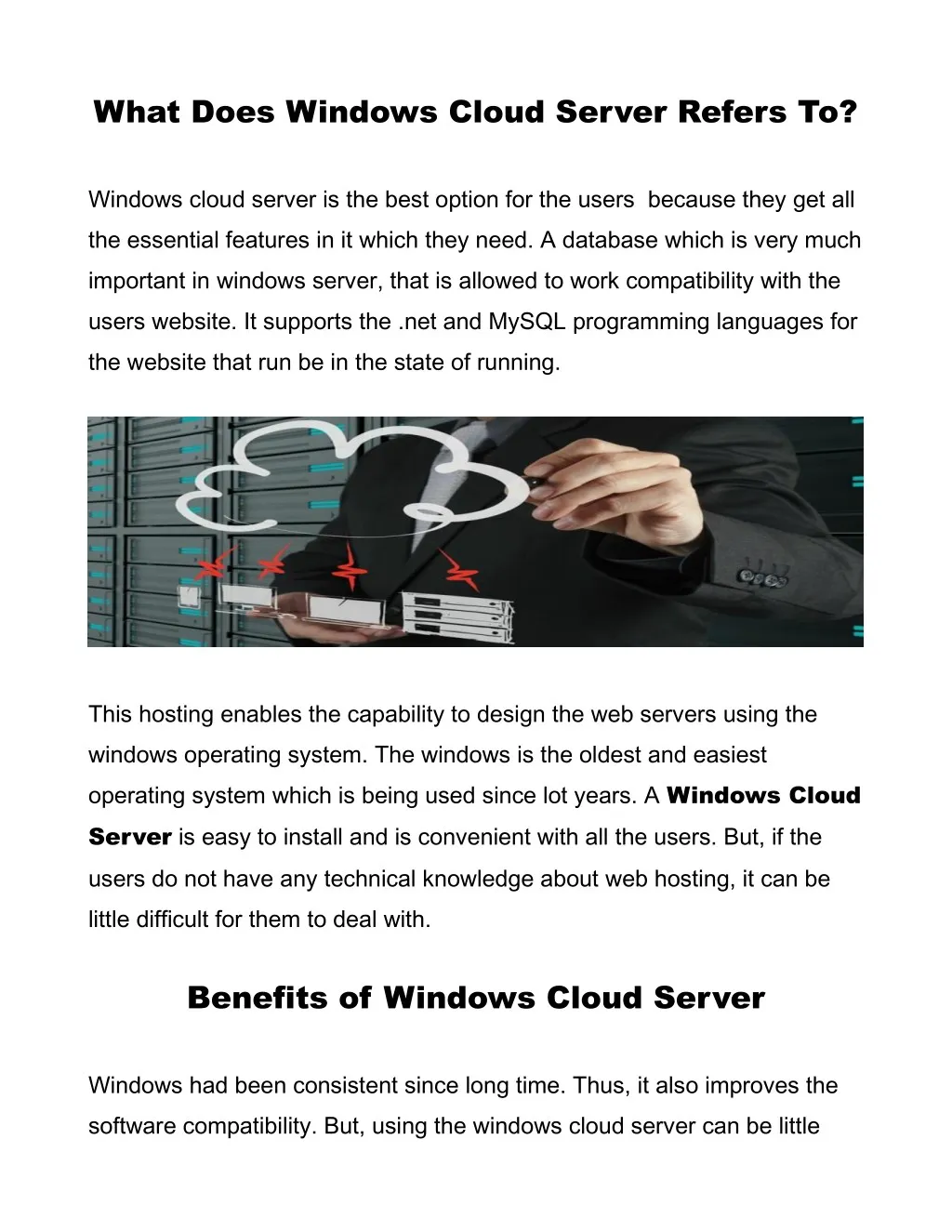 what does windows cloud server refers to