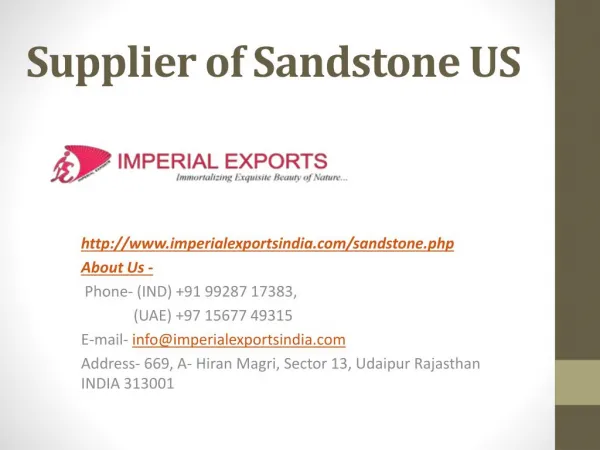 Supplier of Sandstone US