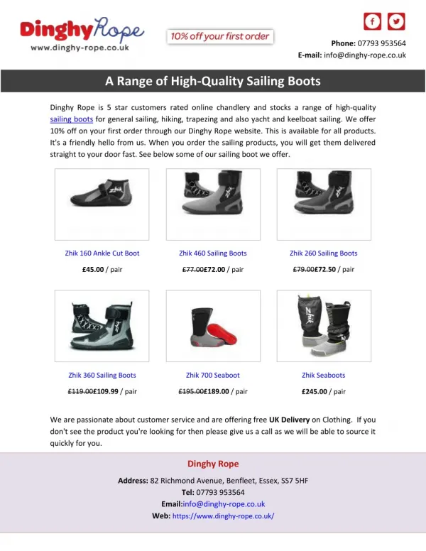 A Range of High-Quality Sailing Boots