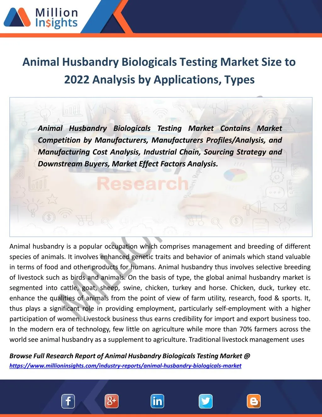 animal husbandry biologicals testing market size to 2022 analysis by applications types