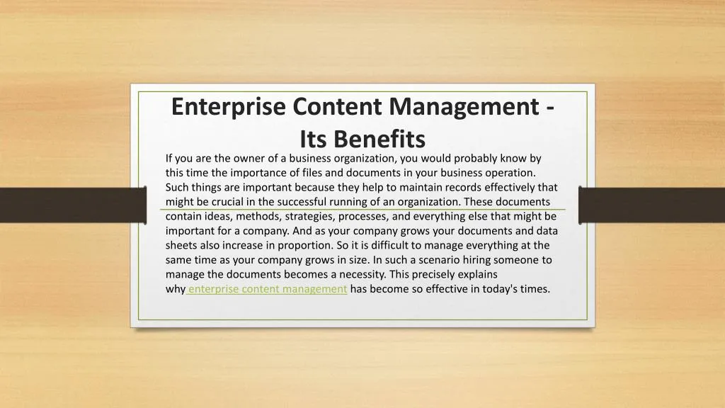 enterprise content management its benefits