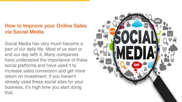 How to improve online sales via social media?