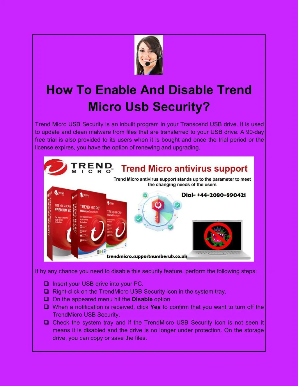 how to enable and disable trend micro usb security