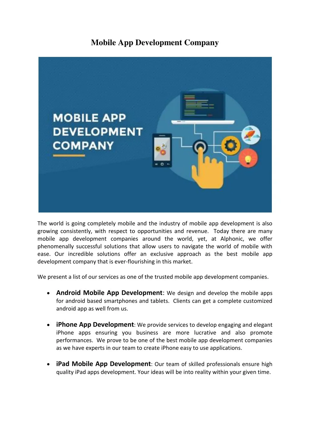 mobile app development company