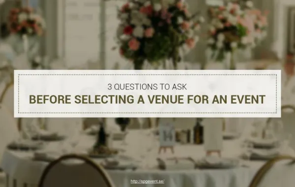 Tips to Select a Venue for an Event