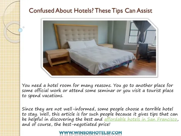 Confused About Hotels? These Tips Can Assist