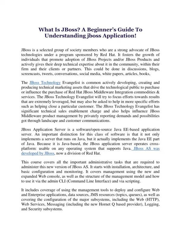 What Is JBoss? A Beginnerâ€™s Guide To Understanding jboss Application!