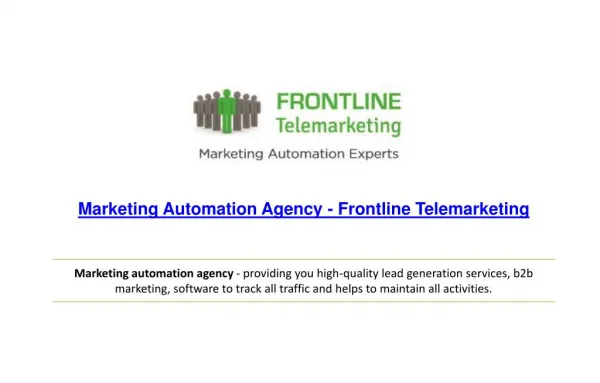 Marketing Automation Agency - Frontline Telemarketing