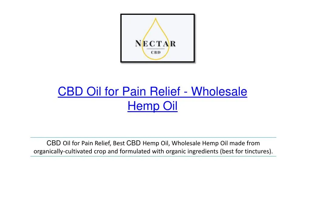cbd oil for pain relief wholesale hemp oil