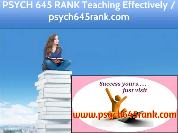 PSYCH 645 RANK Teaching Effectively / psych645rank.com