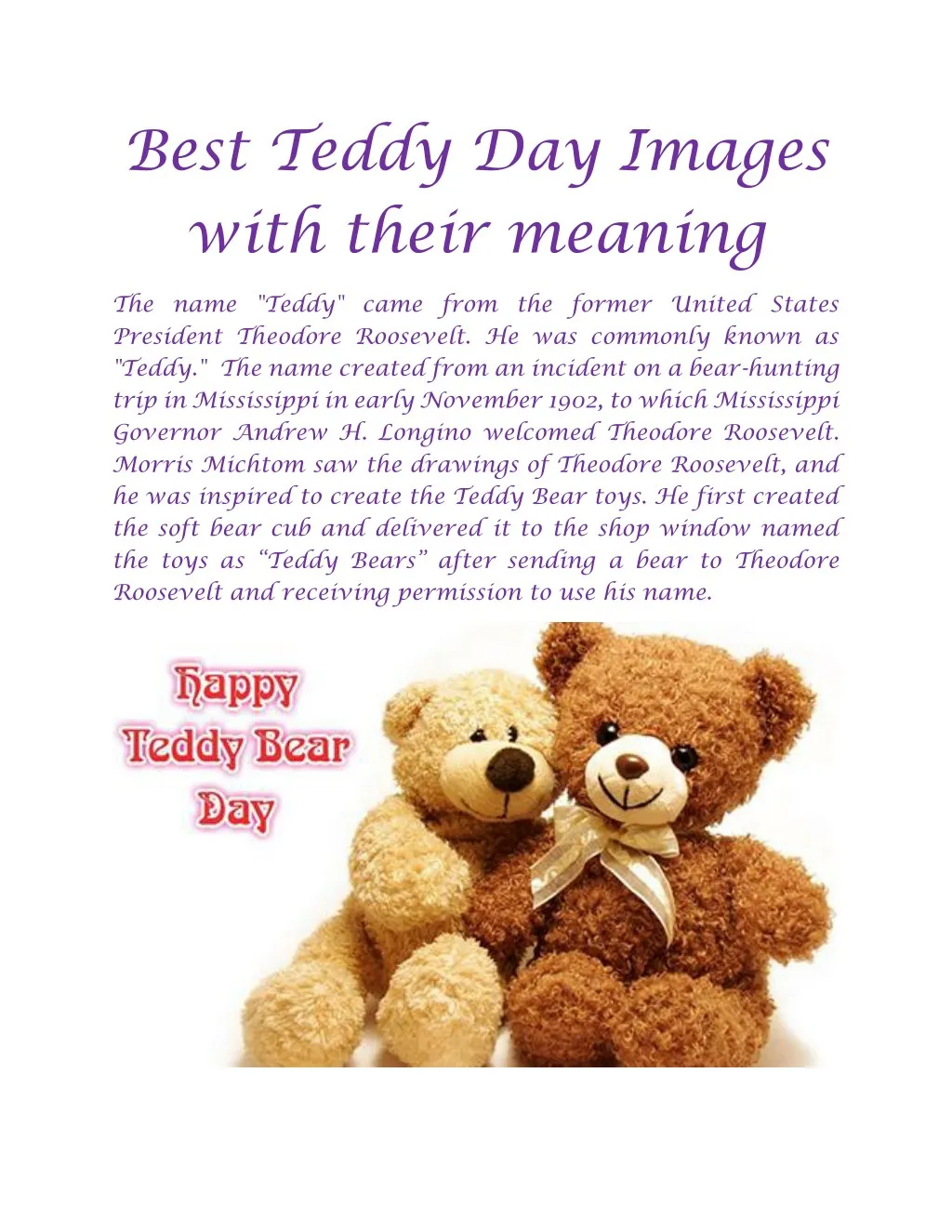best teddy day images with their meaning
