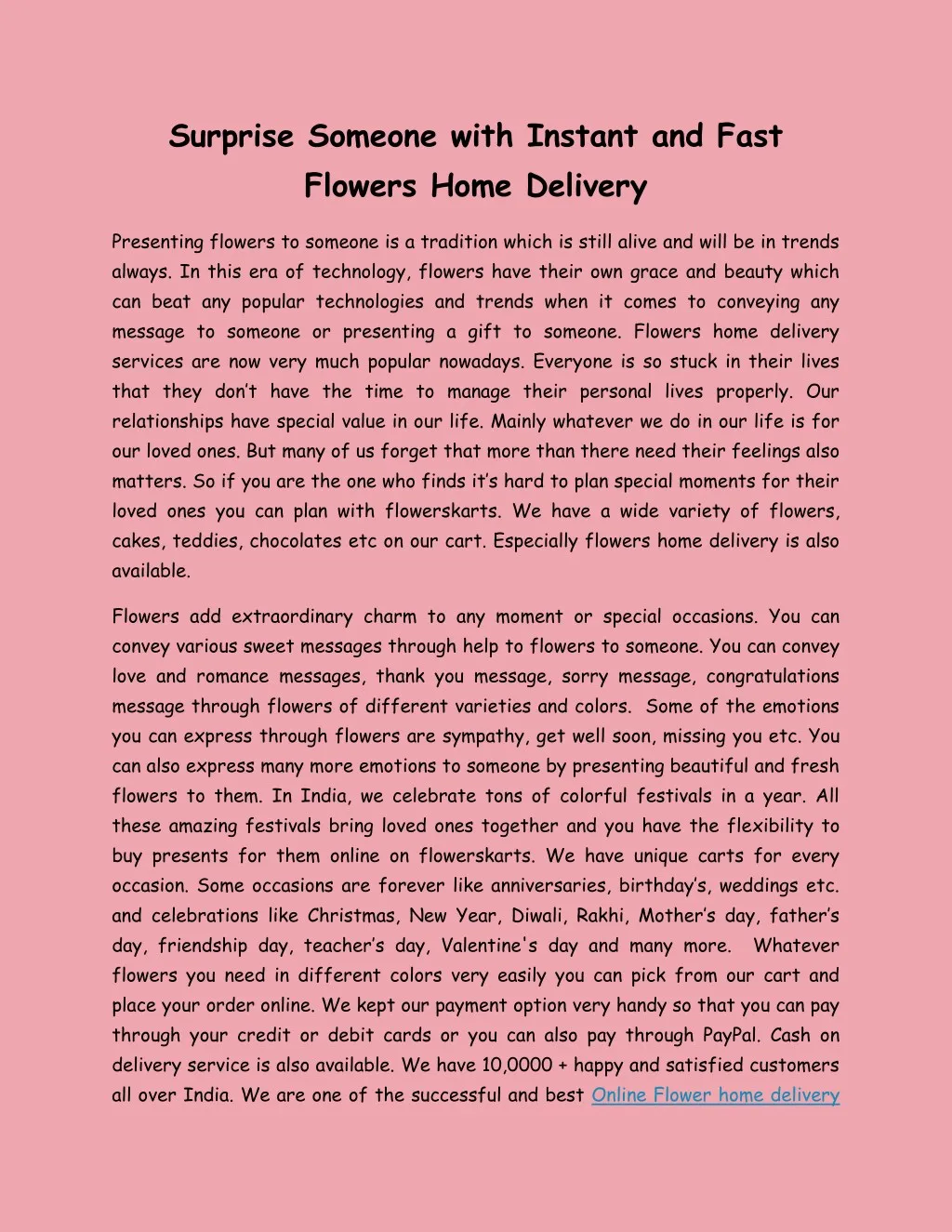 surprise someone with instant and fast flowers