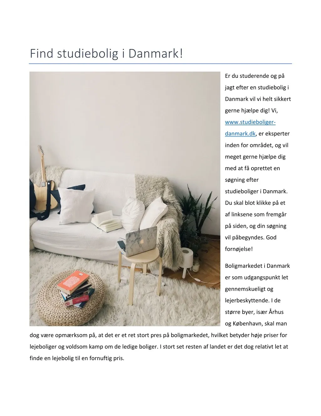 find studiebolig i danmark