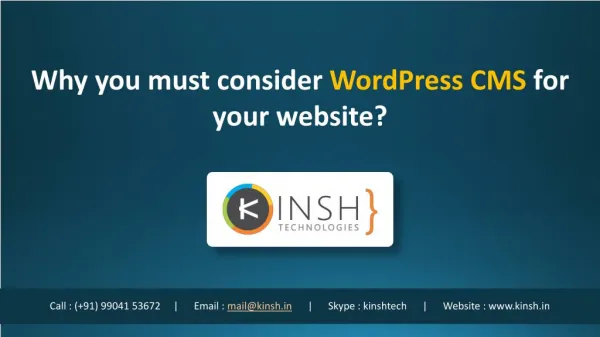 Why you must consider WordPress CMS for your website?