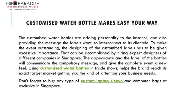 Customised Water Bottle Makes Easy Your Way