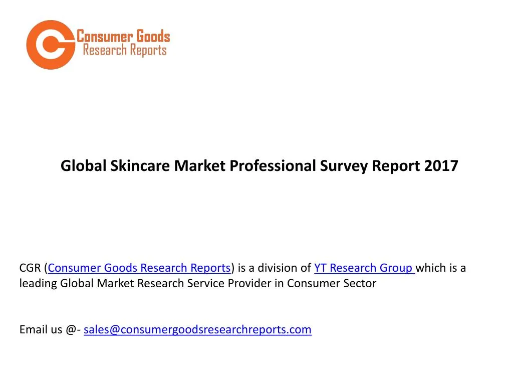 global skincare market professional survey report
