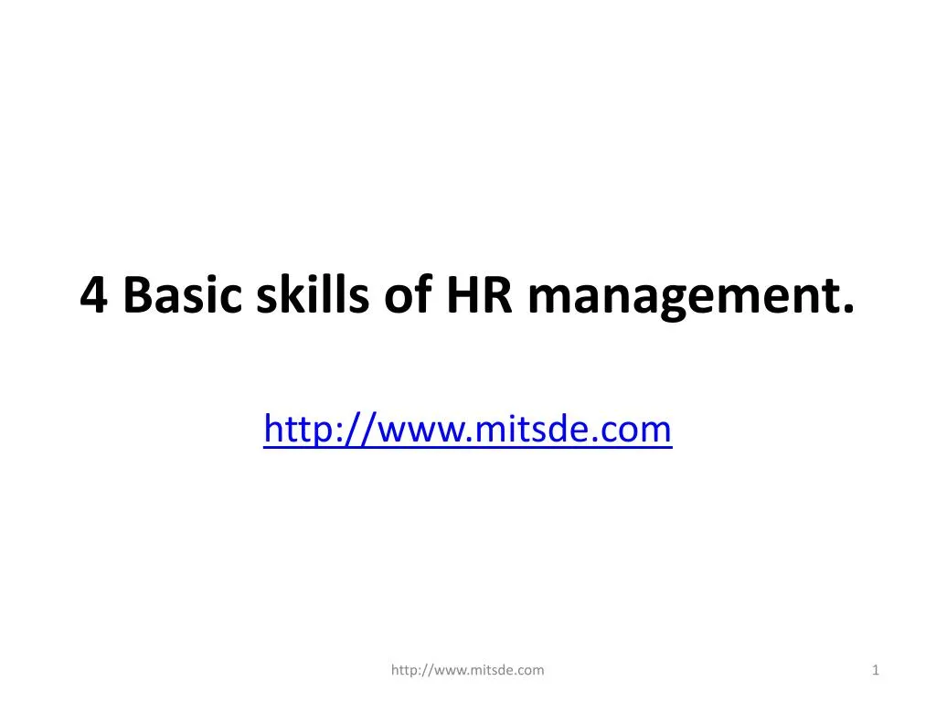 4 basic skills of hr management