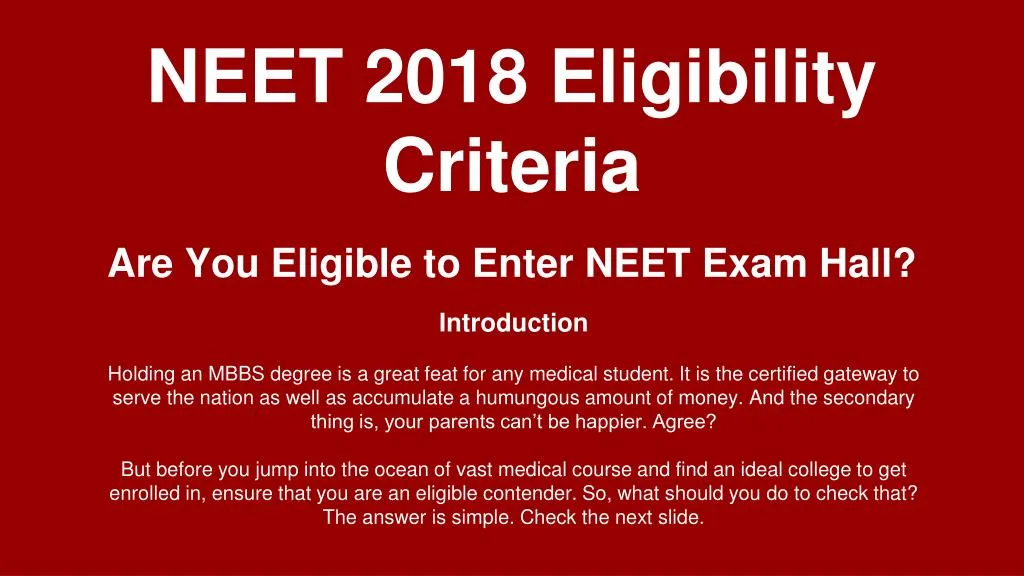 neet 2018 eligibility criteria