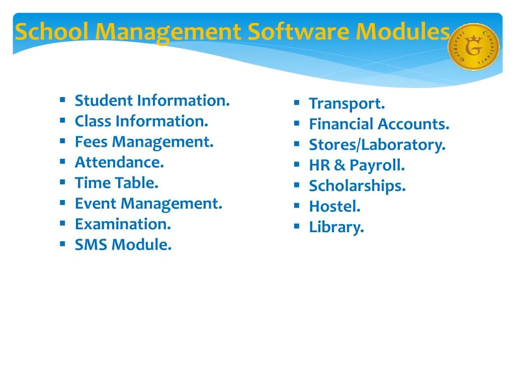 school management software modules