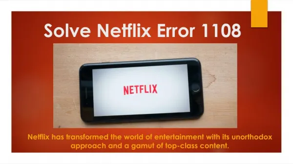 Solve netflix error 1108 netflix com activate