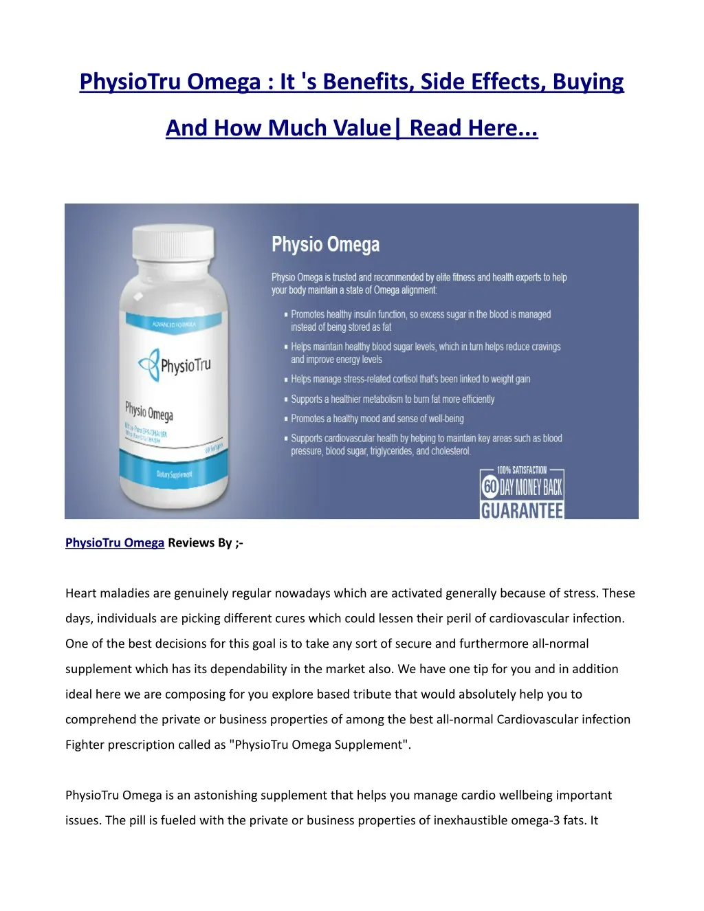 physiotru omega it s benefits side effects buying
