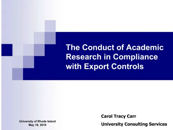 Carol Tracy Carr University Consulting Services