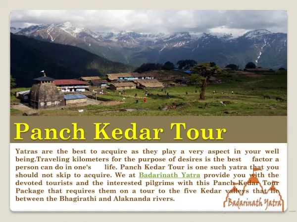 Book Panch Kedar Tour Package