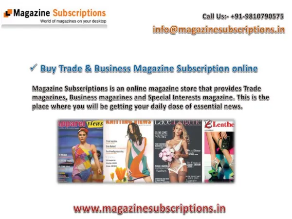 International magazine subscription