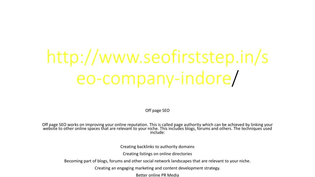 http www seofirststep in seo company indore