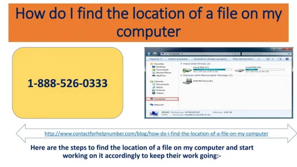 How do I find the location of a file on my computer