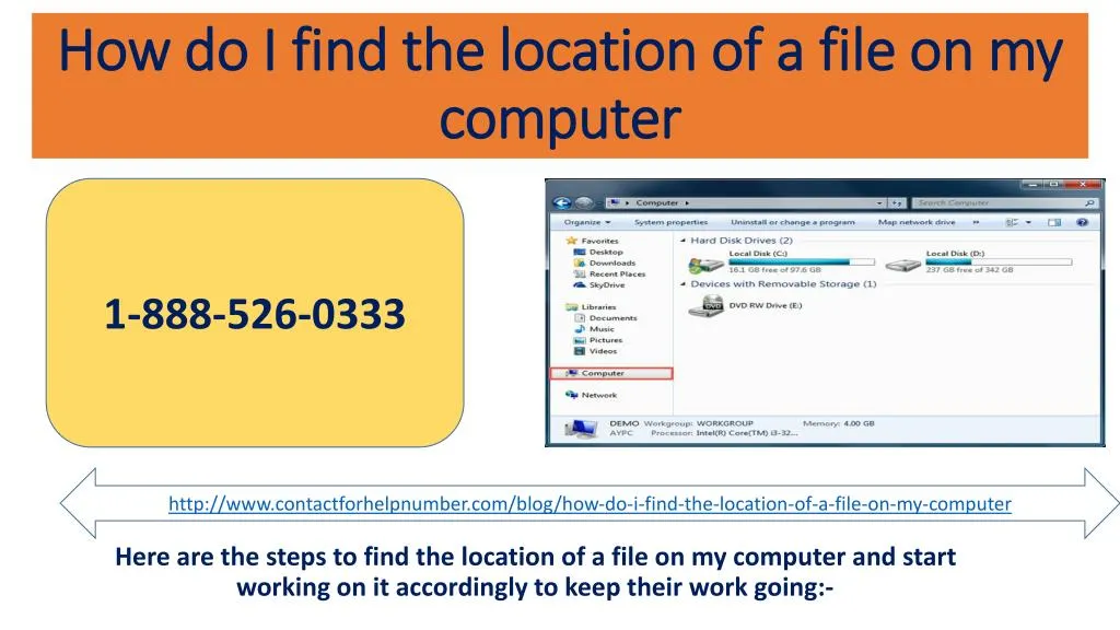 how do i find the location of a file on my computer