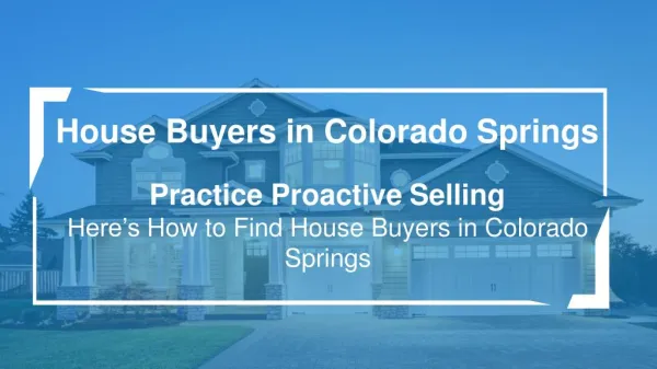 Selling Your House Fast In Colorado Springs