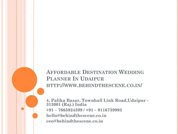 Affordable Destination Wedding Planner in Udaipur