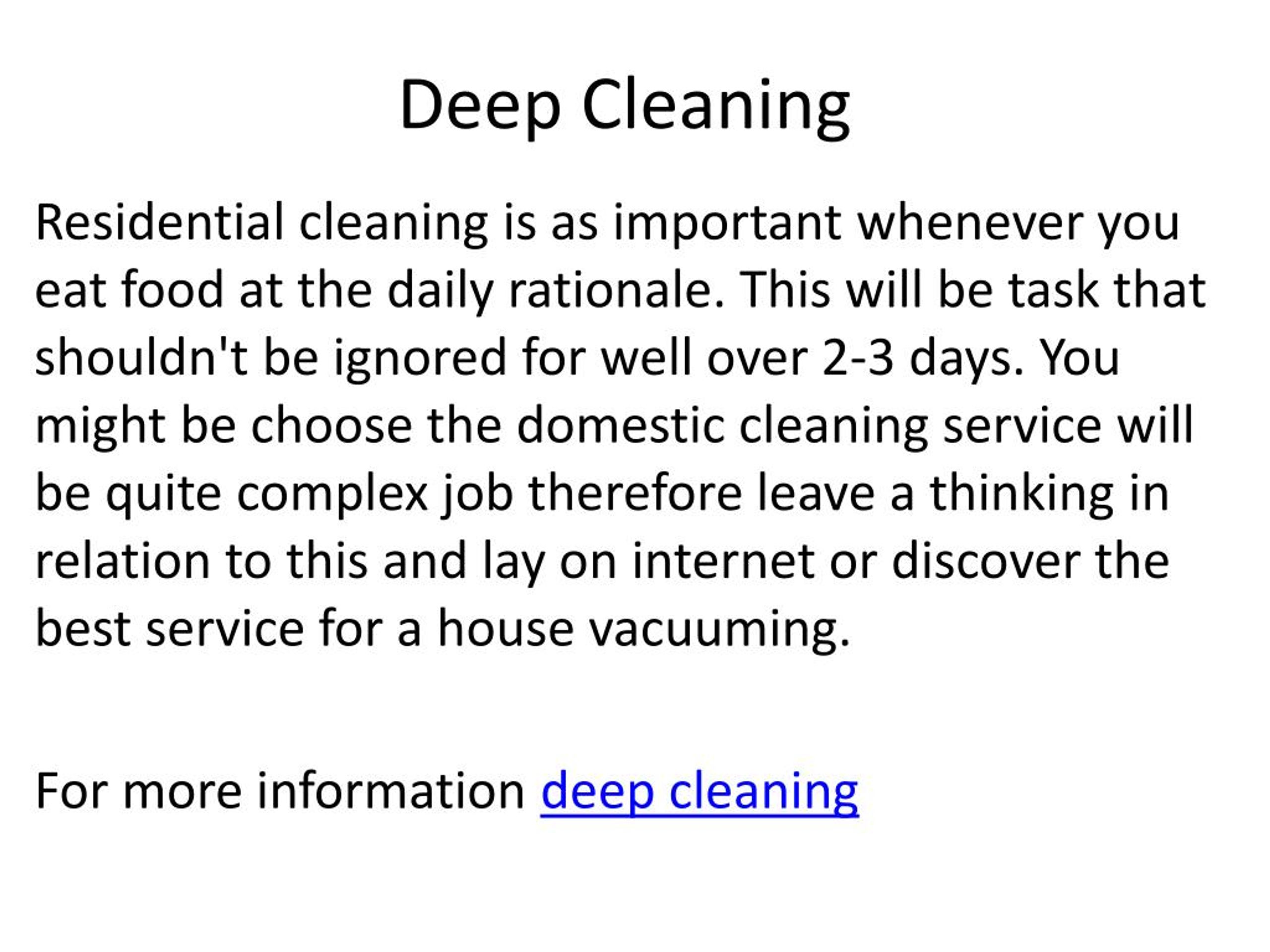 PPT - deep cleaning PowerPoint Presentation, free download - ID:7772288