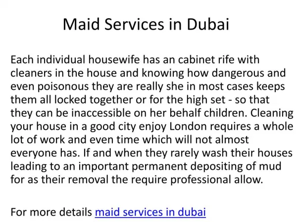 maid services in dubai
