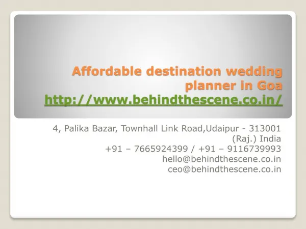 Affordable destination wedding planner in Goa