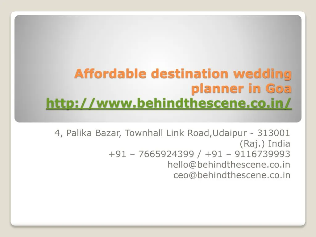 affordable destination wedding planner in goa http www behindthescene co in