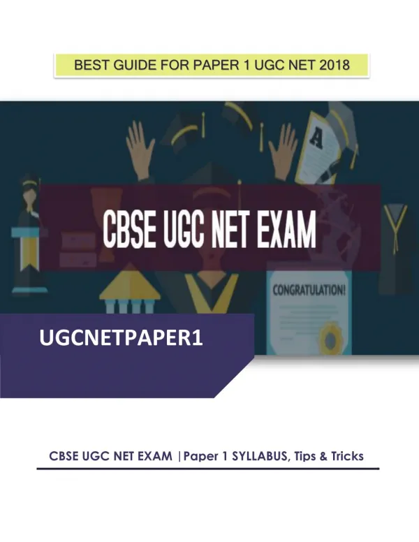 BEST GUIDE FOR PAPER 1 UGC NET EXAM