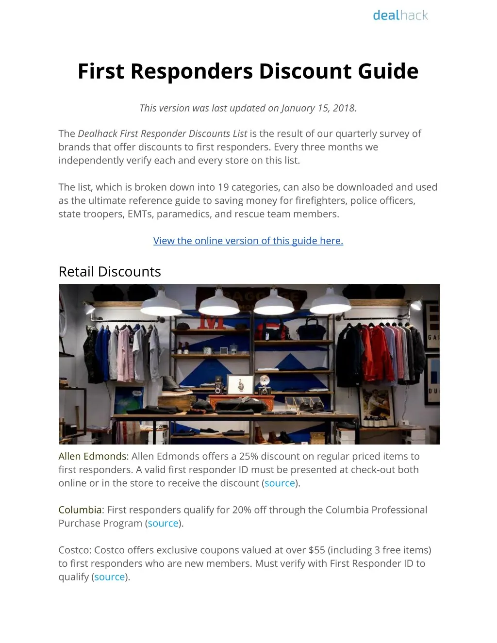 first responders discount guide