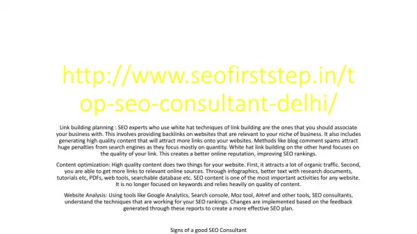 TOP SEO CONSULTANT IN DELHI SEO FIRST STEP WEBSITE