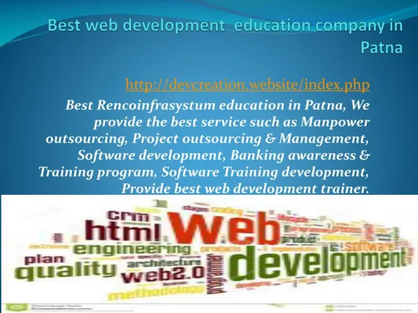 Best webdevelopment education company in Patna