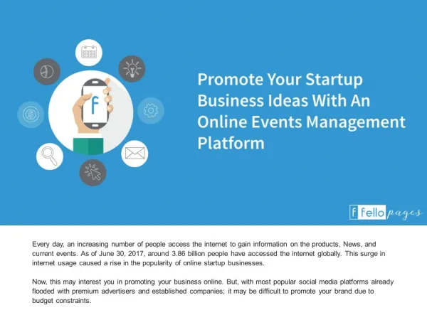Promote Your Startup Business Ideas With An Online Events Management Platform