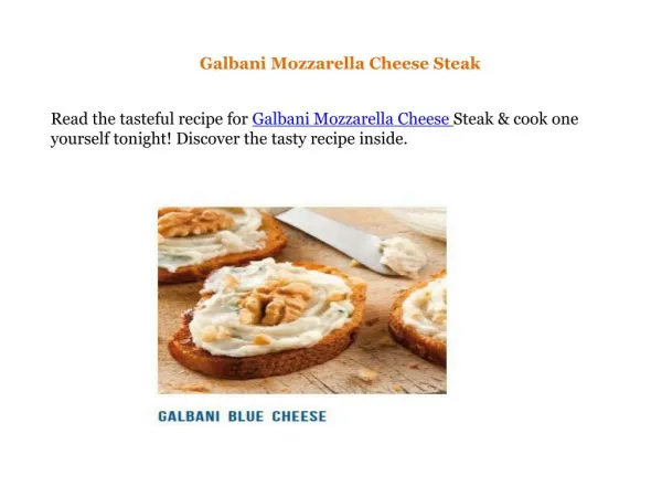 Galbani Cheese Recipes