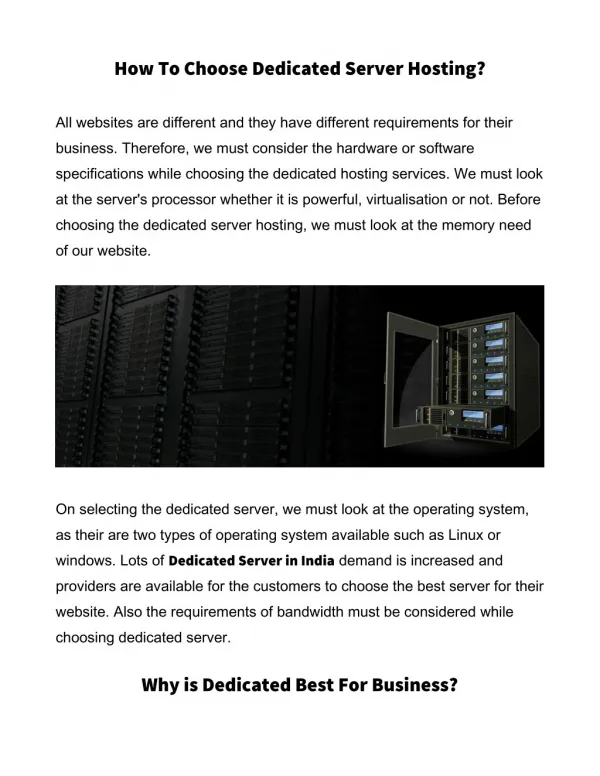 Cheap Dedicated Server