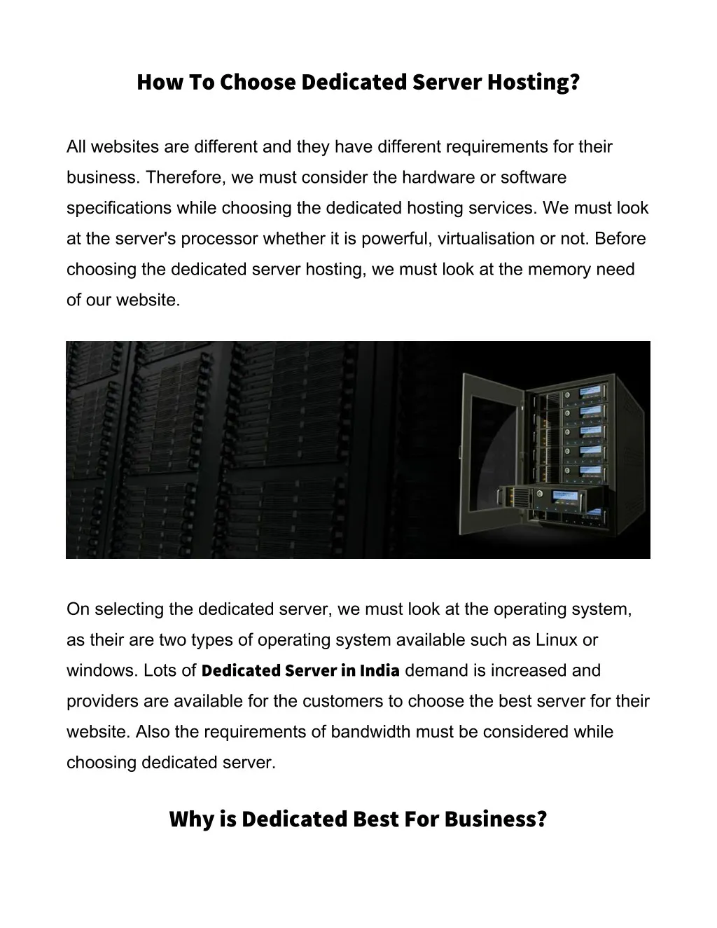 how to choose dedicated server hosting