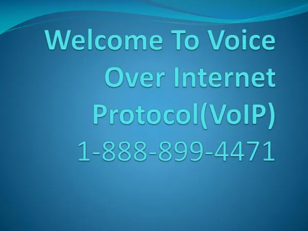 Voice Over Internet Protocol(VoIP)
