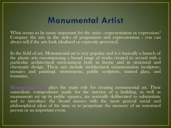 Experiencing Artwork - How to Interpret a Monumental Art