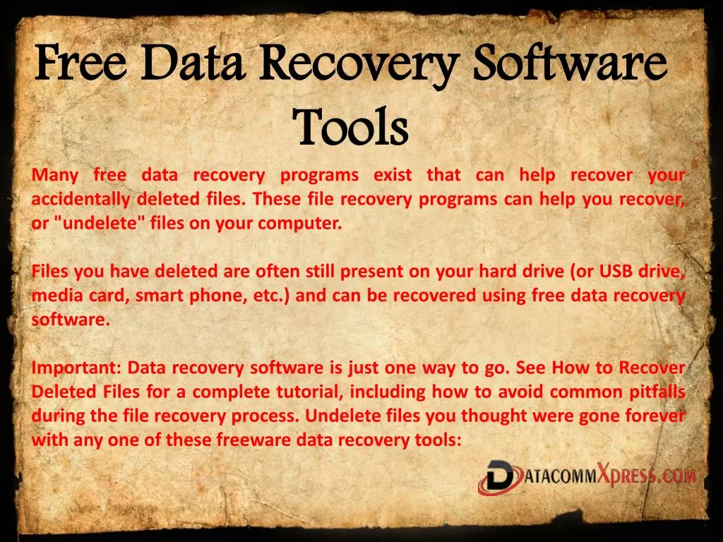 free data recovery software tools
